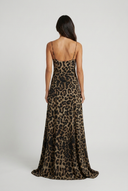 Leopard robe longue léopard coeur ligne a back