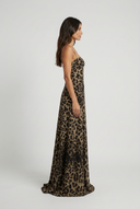 Leopard robe longue léopard coeur ligne a side