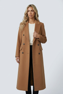 Manteau long en laine Colette Marron