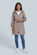 Parka à capuche imperméable Ambre Beige