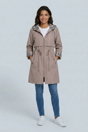Parka à capuche imperméable Ambre Beige