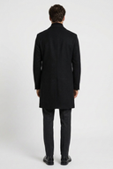 William men's wool overcoat in black, back view