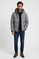 Felix men's padded down winter jacket in grey, front view
