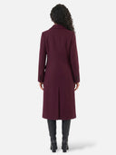 Manteau Cintré Col À Revers Laine Mélangée