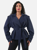 Trench Croisé Ceinturé Coupe Oversize Femme