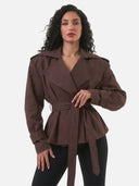 Trench Croisé Ceinturé Coupe Oversize Femme