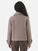 Trench Court Laine Mélangée Double Boutonnage Femme