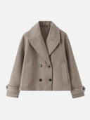 Trench Court Laine Mélangée Double Boutonnage Femme
