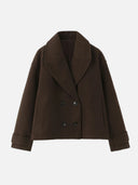 Trench Court Laine Mélangée Double Boutonnage Femme
