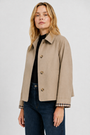Femme Veste Légère Coupe Vichy