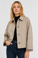 Femme Veste Légère Coupe Vichy