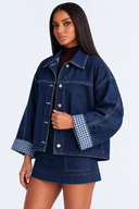 Veste En Jean Matelassée Oversize Femme